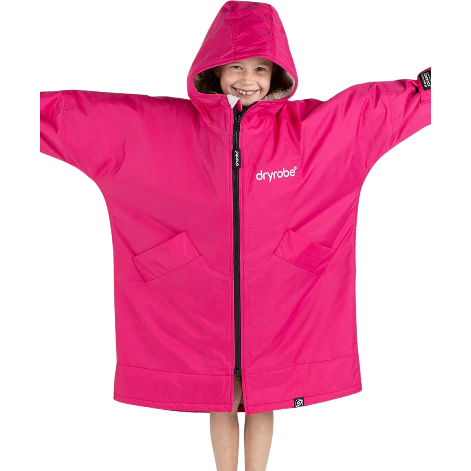 2026 Dryrobe Junior Advance Long Sleeve Changing Robe V3KSLSDA - Pink / Light Grey
